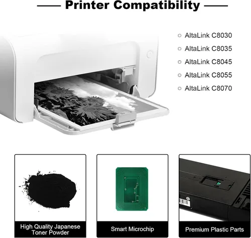 Vista 2 de Cartucho de tóner remanufacturado de repuesto para Xerox AltaLink C8030 C8035 C8045 C8055 C8070 006R01697 tóner negro 26000 páginas, 1 paquete