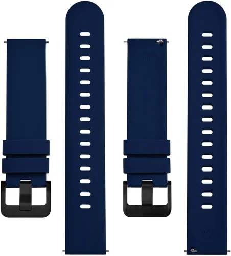Vista 13 de BISONSTRAP Correas de reloj de silicona, correas de reloj delgadas con liberación rápida, 0.787 in, negro con hebilla negra