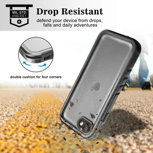 Vista 3 de SPORTLINK Funda impermeable para iPhone SE 3rd 2022/iPhone SE 2nd 2020/iPhone 7/8 - Carcasa completa a prueba de golpes y polvo con protector