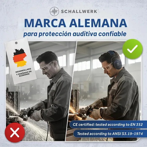 Vista 7 de Schallwerk Work+ - Orejeras de protección auditiva, protección auditiva para reducir el ruido, protección auditiva para el campo de disparo Azul