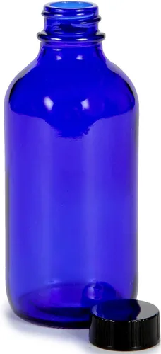 Vista 5 de Vivaplex, 12, azul cobalto, botellas de vidrio de 4 onzas, con tapas