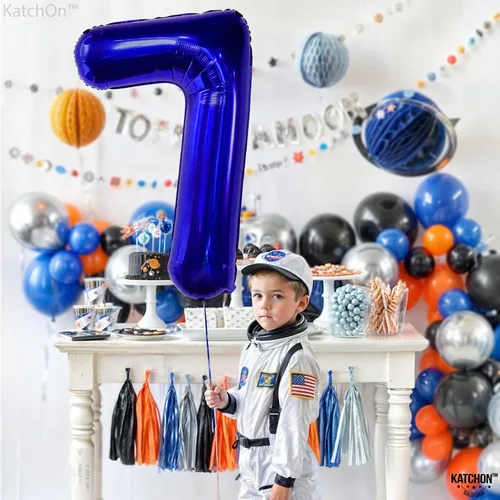 Vista 711 de KatchOn Globo negro del número 1 de 40 pulgadas, globo de feliz cumpleaños Large Mylar Number One Balloon for 1st Birthday Decorations, Foil