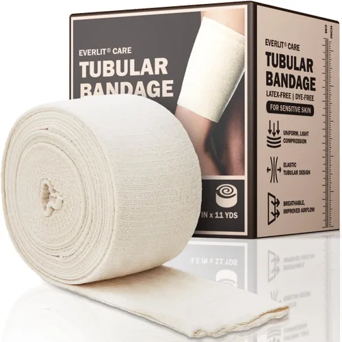Vista 9 de EVERLIT Vendaje tubular elástico de mezcla de algodón 560D, sin látex, extra grueso transpirable para muñeca, mano, compresión moderada a alta