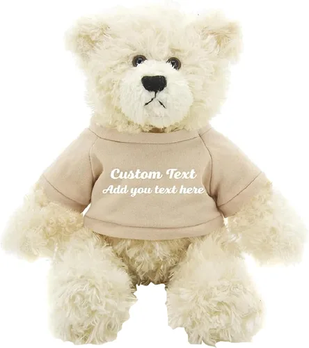 Vista 14 de Oso de peluche personalizado Brandon crema de 12 pulgadas, osos de peluche personalizados, gran regalo para San Valentín, graduación, cumpleaños