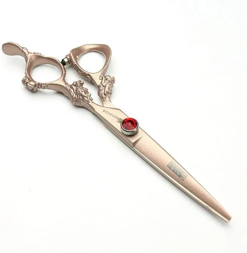 Vista 5 de 7/8/9 pulgadas oro rosa, plata 440c tijeras de pelo japonés salón peluquería y peluquería de adelgazamiento (oro rosa)