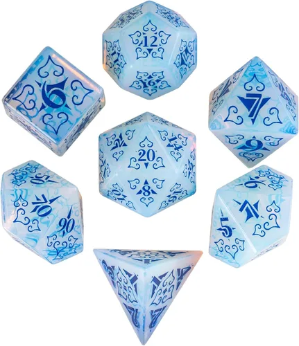 Vista 15 de UDIXI Juego de dados de piedras preciosas de amatista, dados DND de piedra de cristal D&D con estuche de regalo para juegos de rol y juegos de mesa