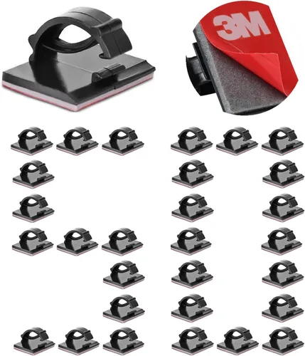 Vista 13 de Clips de Cable Autoadhesivos 3M Organizador de Cables, Soporte de Alambre Abrazadera de Gestión Adhesiva para Escritorio Coche Cámara de Tablero