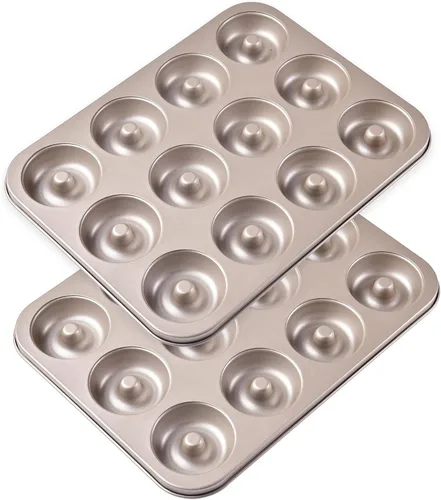 Vista 12 de Molde de Donas Elegante, Molde de Donas de 6 Cavidades, Molde de Bundt de Acero Resistente Antiadherente con Forma de Corazón y Flor, Redondo, Juego