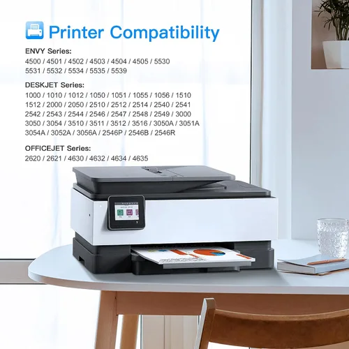 Vista 2 de LxTek Cartucho de tinta remanufacturado de repuesto para HP 61XL 61 XL a compatible con Envy 4500 5530 5535 Deskjet 2540 1010 Officejet 4632 4634