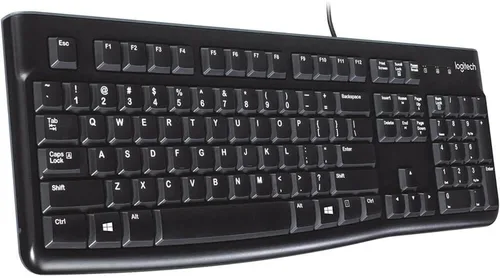Vista 4 de K120 teclado ergonómico de escritorio con cable USB negro, Negro