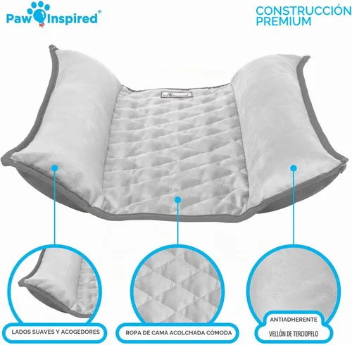 Vista 4 de Paw Inspired Snuggle - Cama con cojín de conejo, gris/gris claro, 17 x 17