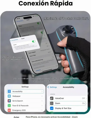 Vista 7 de MOVMAX Mando a distancia inalámbrico para DJI Osmo Pocket 4/3/2