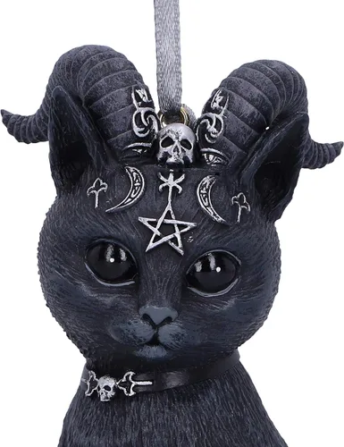Vista 5 de Nemesis Now Cult Cuties Pawzuph - Adorno colgante de 3.9 in, resina, negro, adorable gato con cuernos, gato con cuernos, fundido en la mejor resina