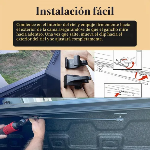 Vista 6 de 2 clips de cubierta Tonneau 351B0024 Sustituto para clips de varilla