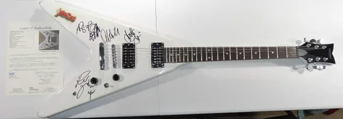 Vista 3 de Firmado Judas Priest Guitarra Autografiada Certificado Jsa Loa # Z59470