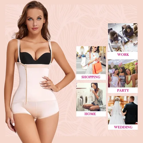 Vista 5 de Nebility Body de látex con cremallera y busto abierto para mujer