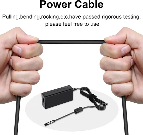 Vista 5 de Cargador Surface Pro 1 Pro 2 Pro RT, adaptador de fuente de alimentación de superficie de 43 W, 12 V, 3.58 A, cable de alimentación para Microsoft