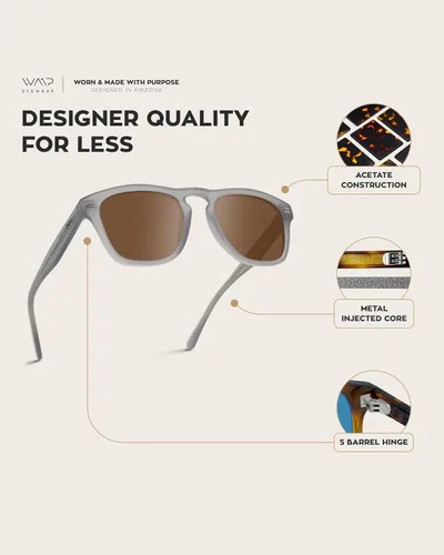 Vista 5 de WearMe Pro Gafas de sol rectangulares grandes polarizadas retro para hombre