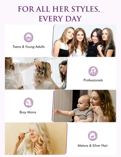 Vista 9 de LANDOT Plancha para el cabello y rizador 2 en 1: crea ondas de salón, rizos y estilos lisos en casa Placas flotantes, anti-frizz y sin enredos