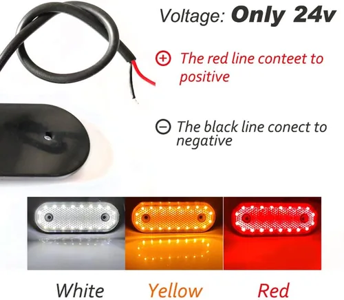 Vista 7 de 4 luces de marcador de remolque impermeables de 24 V 4 LED para remolque, luz indicadora de espacio montada en superficie, lámpara indicadora
