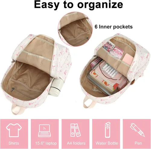 Vista 7 de BTOOP Mochila escolar para adolescentes, mochila grande de pana ligera, para niñas, niños, casual, escuela secundaria, universidad, Mochilas Daypack