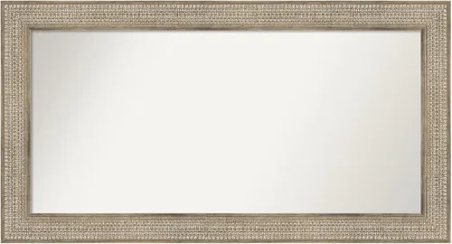 Vista 357 de Amanti Art Espejo de baño plateado para sobre fregadero, 26 x 26 pulgadas, espejo cuadrado de níquel pulido, marco de madera tradicional mediano, se