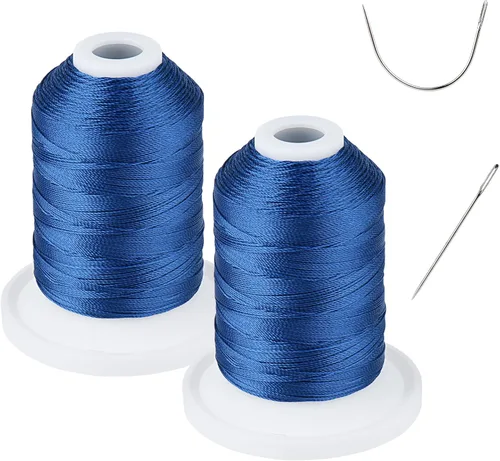 Vista 15 de Resistente a los rayos UV - Simthread 100% Poliéster Hilo Entrelazado Tex 69 (12wt) - 250 Yardas 1 Blanco 1 Negro