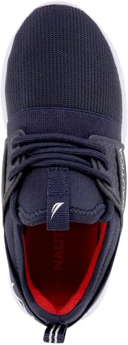 Vista 4 de Nautica Zapatos deportivos con cordones para niños, cómodos zapatos para correr para niños y niñas, niños pequeños y grandes