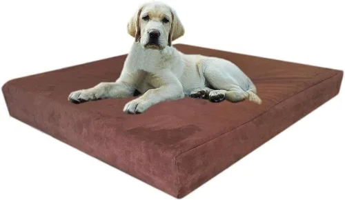 Vista 5 de Dogbed4less Large Orthopedic Memory Foam Pet Bed with Heavy Duty Black Canvas Cover, Waterproof Liner, and Extra Replacement Microsuede Antislip
