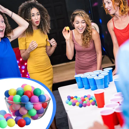 Vista 7 de Chivao 200 pelotas de tenis de mesa, lavables, juego de tenis de mesa, mini bolas de plástico para piscina, carnaval, fiesta