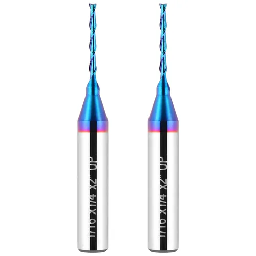 Vista 29 de EANOSIC Brocas de fresadora en espiral de compresión ascendente y descendente de 1/2 pulgada de diámetro de corte con revestimiento nano azul