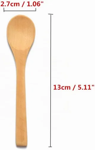 Vista 3 de Cuchara de madera pequeña hecha a mano, cucharadita de miel, condimento, café, té, azúcar, sal, mermelada, mostaza, helado, cucharas de bambú