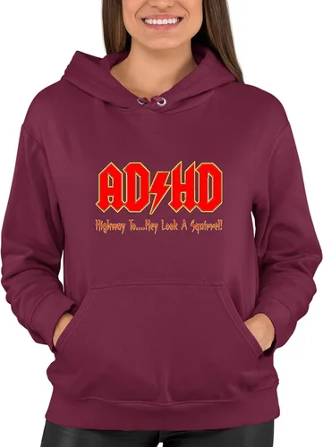 Vista 29 de Go All Out Sudadera con capucha para hombre y mujer con texto en inglés "Highway To Hey Look A Squirrel