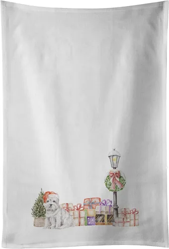 Vista 16 de Caroline's Treasures CK8100WTKT - Juego de 2 toallas de cocina con diseño de bulldog francés con diseño de país de las maravillas navideñas