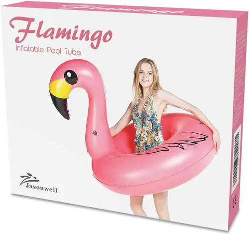 Vista 7 de Flamenco inflable piscina flotador Jasonwell gigante Tubo de fiesta con Válvulas rápidas Verano Piscina al aire Lounge Raft decoraciones juguetes