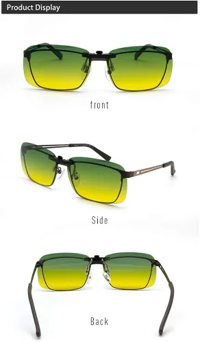 Vista 6 de UpaClaire Gafas de conducción nocturnas Clip-On, Reducción de reflejos polarizados, Visión de alta definición