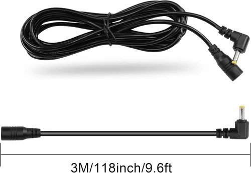 Vista 6 de GINTOOYUN DC4017 Cable de extensión de alimentación 22AWG DC 0.157 in x 0.067 in ángulo recto macho a hembra Cable adaptador de corriente para PSP