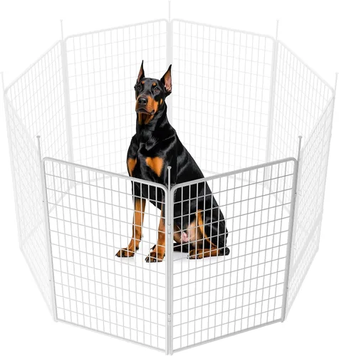 Vista 28 de SunsGrove Corralito para perros de interior, 24 pulgadas, 2 paneles, corralito de juego para cachorros, para interiores, fácil instalación, valla