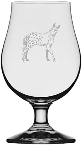 Vista 34 de Abaco Barb Body Horse - Vaso de cerveza Iona grabado (13.25 onzas)