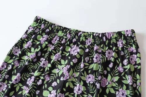 Vista 5 de Vozanet Pijama sexy con cuello en V para mujer, estilo mexicano, floral, 2 piezas, tótem, casual, nocturno, talla grande M a 5XL