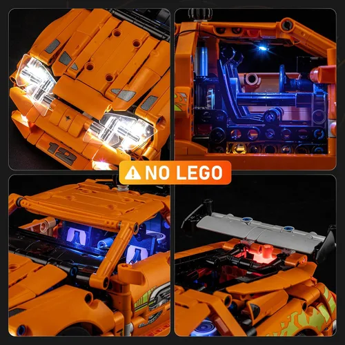 Vista 2 de LIGHTAILING Luz para Lego-42204 Fast and Furious Toyota-Supra-MK4 - Kit de iluminación LED compatible con el modelo de bloques de construcción Lego