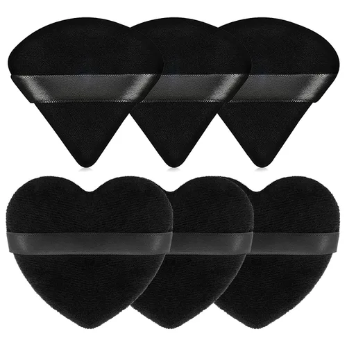 Vista 19 de 12 piezas de polvo en forma de corazón, soplo cosmético para cara, lavable, reutilizable, suave, esponja en polvo, esponja de maquillaje