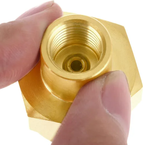 Vista 6 de Adaptador de recarga de botella de gas propano de 1 libra con rosca NPT hembra de 1/4 de pulgada, tanque de 1 libra, conector de estufa de parrilla
