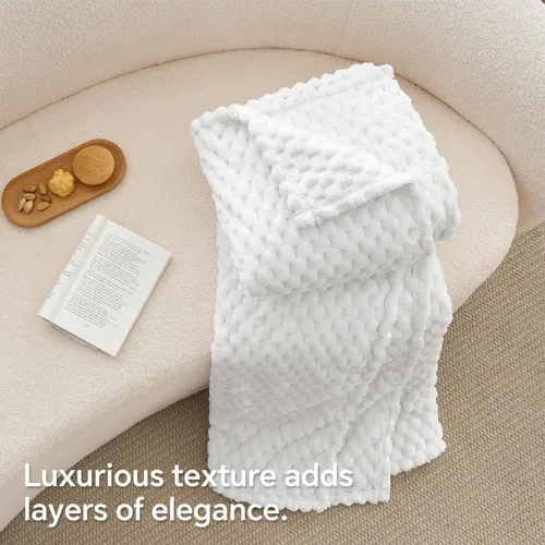 Vista 223 de BEDELITE Manta de forro polar para sofá y cama, manta decorativa de jacquard 3D de almendra, súper suave y acogedora, manta mullida cálida adecuada