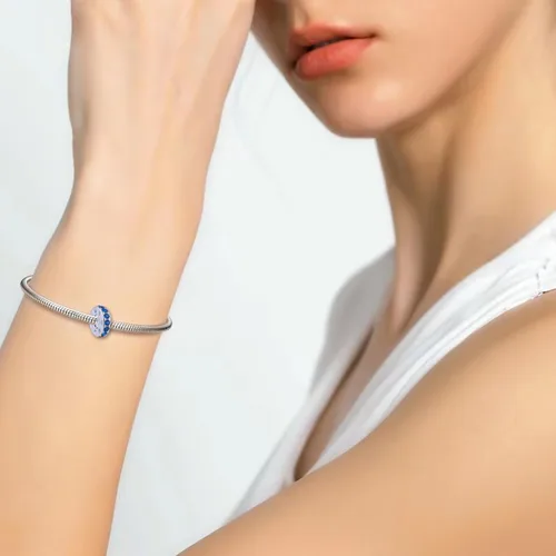 Vista 31 de 925 plata esterlina espaciador encanto grano con CZ transparente para pulseras Pandora Charms