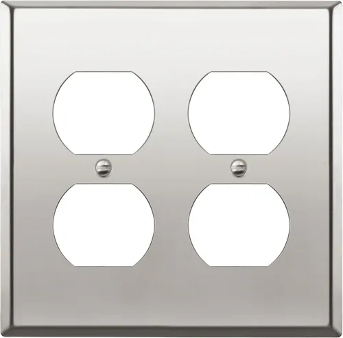 Vista 25 de ENERLITES Placa de pared de metal para receptáculo dúplex, acero inoxidable, tapa de tomacorriente, resistente a la corrosión, tamaño estándar