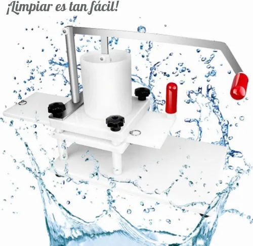Vista 5 de Huanyu Máquina formadora de hamburguesas comercial Material PE 110 mm 4.3 "Manual Burger Press Meat Patty Forming Processor White Burger Press Tool