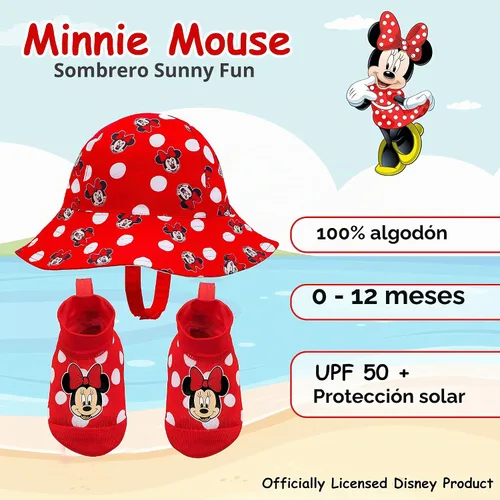 Vista 2 de Disney Minnie Mouse Red Sunny Fun Swim Hat and Booties Set - 0-12 Months Minnie Red