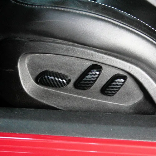 Vista 2 de Accesorios de botón de ajuste de asiento interior de fibra de carbono para 2014 2015 2016 2017 2018 Chevrolet Corvette C7