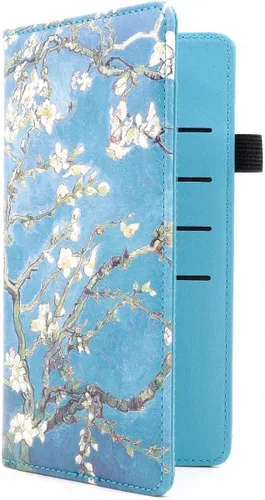 Vista 4 de Menesia Funda de chequera para hombres y mujeres RFID de cuero para cheques